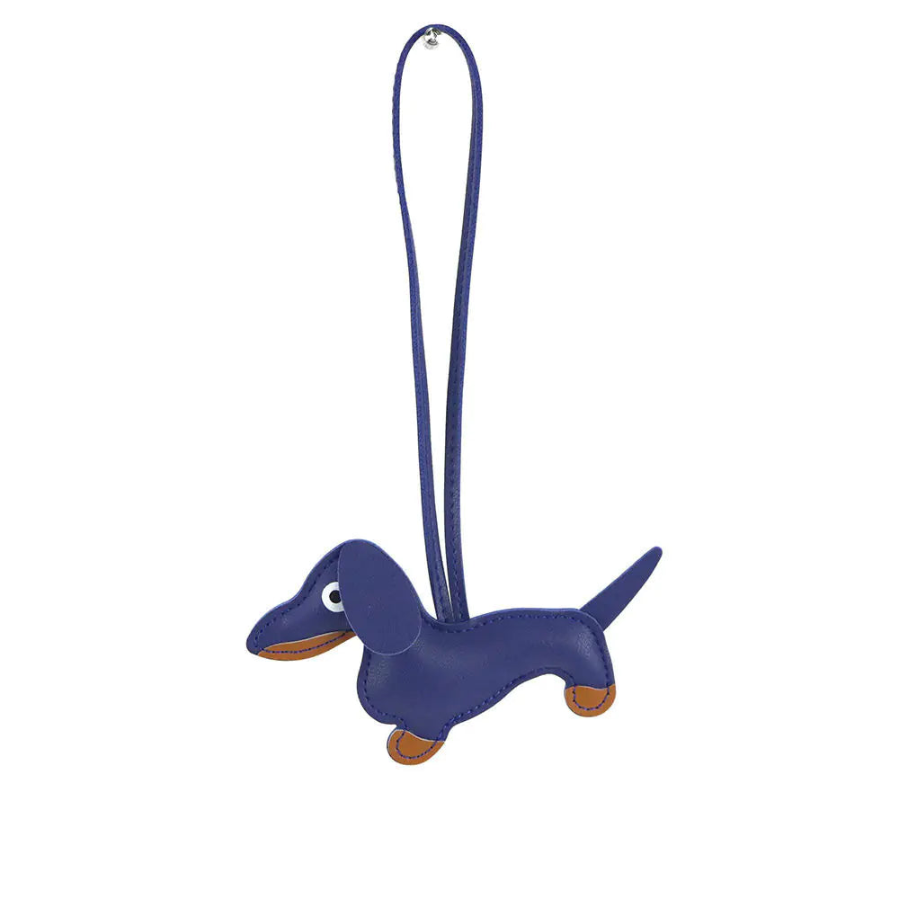 Cute 3D Dachshund Leather Bag Charm Accessory
