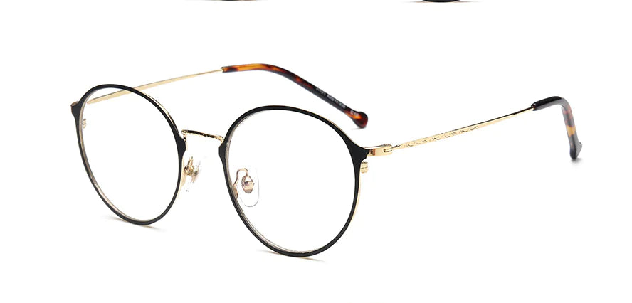 Retro Round Frame Alloy Anti-Blue Light Glasses (Unisex)