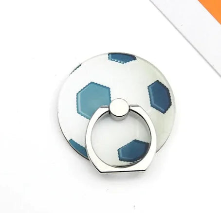 Metal Blue Basketball Finger Ring Phone Stand Holder